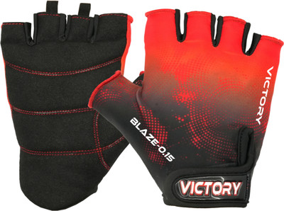 VICTORY BLAZE Gym Glove for Men & Women for Weightlifting, Exercise, Cycling , Riding Gym & Fitness Gloves(Red)