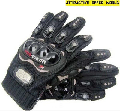 meenu arts Premium Pro Biker Riding Gloves_517 Riding Gloves(Black)
