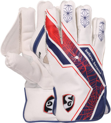 SG Club Small Boys Wicket Keeping Gloves(White/Red)