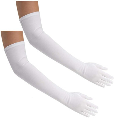 URMILA TRADERS White Full Sleeve Glove UV Protection Cooling Arm Sleeves For Sports(T38 Gym & Fitness Gloves(White)