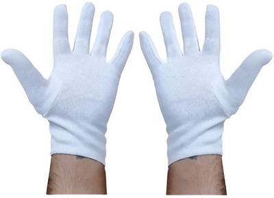 LEVOT Sun Protection Summer Cotton Cricket Riding Hand Gloves for Men & Women Riding Gloves(White)