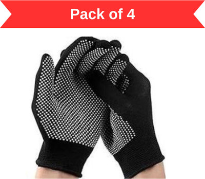 SVS Anti-skip Tennis (Pack of 4) Batting Gloves(Black)