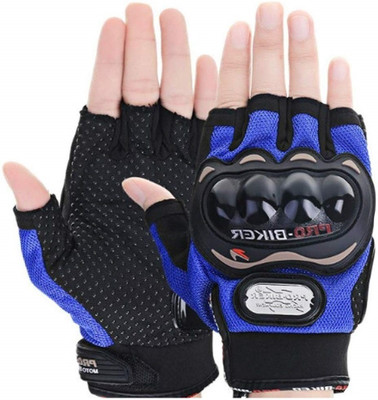 Ekronix Pro Biker Half Cut Gloves Driving Gloves(Blue)