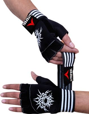 LITE FEEL Gym Glove, Sport glove, Riding Glove, Hand Glove Gym & Fitness Gloves(Black and White)