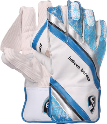 SG LEAGUE-MENS(18+) Wicket Keeping Gloves(WHITE/BLUE)