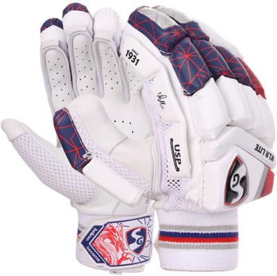SG KLR Lite Youth Left Hand Batting Gloves(White/Red)