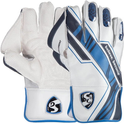 SG TOURNAMENT -Mens(17+) (2022/23) Wicket Keeping Gloves(White, Blue)