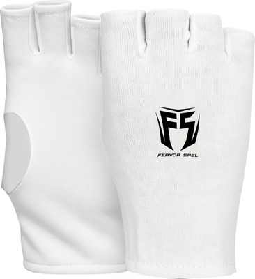 Fervor Spel Fingerless Cotton Cricket Batting Inner Gloves(White)