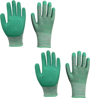 RBGIIT 2 Pair Grey And Green Rubber Cotted Gloves For Speacil Kitchen Workers In Indrustrial Heavy Contrction Labourer Non Cutting Cut Restitance Heat Water Unbraekble Safety Gloves For Safe Hand Rubber Safety Gloves(Pack of 4) RBGIIT 2 Pair Grey And Green Rubber Cotted Gloves For Speacil Kitchen Workers In Indrustrial Heavy Contrction Labourer Non Cutting Cut Restitance Heat Water Unbraekble Safety Gloves For Safe Hand Rubber Safety Gloves(Pack of 4)