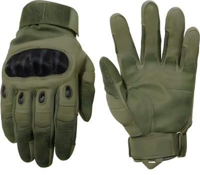 PSF SPORTS Full Finger Military Army Tactical Riding Gloves(Green1)