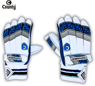 County Sports best cricket gloves right hand for tournaments Batting Gloves(Blue, White)