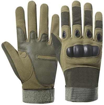 zaysoo Tactical Military Hard Soft Knuckle Army Combat Baseball Gloves(Army)