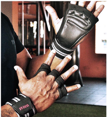 19.ten Grippy Unisex Palm Protector Gym Exercise Fitness Weight Lifting Training Gloves Gym & Fitness Gloves(Grey)