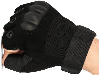 HOC Riding, Cycling, Mountain Bike, Half Finger Anti-Slip Gloves Riding Gloves Gym Riding Gloves(Black)