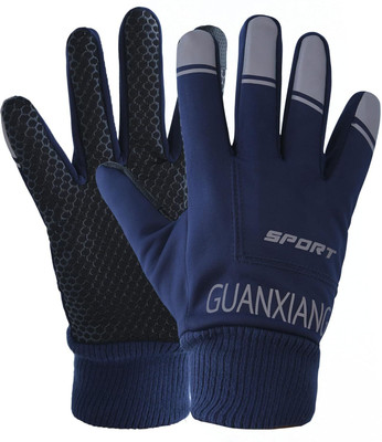 zaysoo Full Finger Cycling Gloves for Men and Women - Touchscreen Enabled Riding Gloves(Blue)