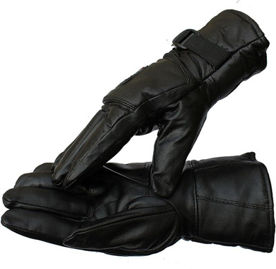 AUTODAZZ BLACK_GLOVES_ LATHERATE,WINTER_CYCLING_MOTER _RIDING_ MEN-WOMEN Driving Gloves(Black)