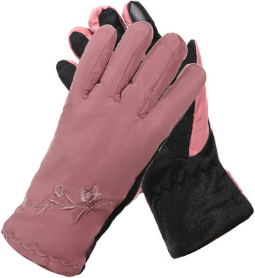 AlexVyan Anti Slip Snow Proof Warm Winter Gloves Cycling, Bike, Motorcycle Protective Riding Gloves(Pink)