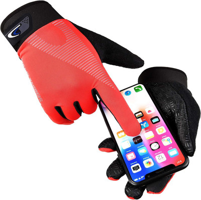 DreamPalace India Cycling Gloves Touchscreen Biking Gloves for Men Women Riding Gloves(Red)