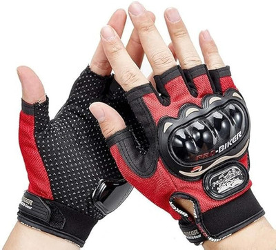 BikesNGears Probiker MCS 01 Black Half Riding Gloves(Red)