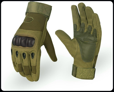 JAI SHRI Full Finger Riding Motor cycle Gloves for Men, Bike Hand Glove Military_ Driving Gloves(Green)