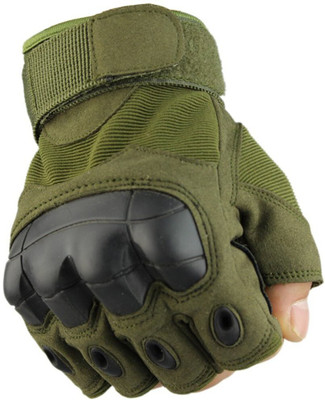 ZARRY Half Finger Tactical Gloves Military Army Shooting Hunting Climbing Cycling Driving Gloves(Green)