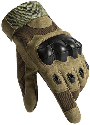 DreamPalace India Touch Screen Full Finger Gloves for Men Military Hard Knuckle Motorcycle Gloves Riding Gloves(Green)