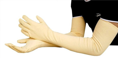 Bhavy Unisex Driving Gloves, Cotton Full Hand Summer Gloves for Sun UV Protection Riding Gloves(Beige 1 pair)