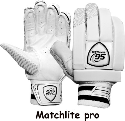 SUN GLARE SPORTS MATCHLITE PRO Batting Gloves(White and silver)