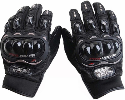 GGGonexx Pro Biker Shockproof Foam Padded Riding MS Driving Gloves(Black)