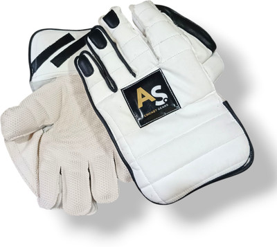 ASCG AS Cricket Gears Premium Wicket Keeping Gloves, White, Octopus Grip, Levlon Wicket Keeping Gloves(Premium White)