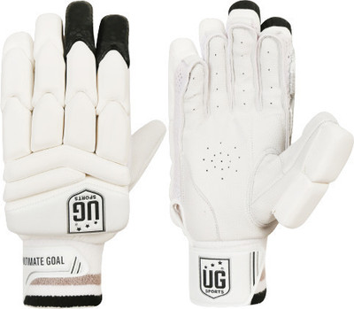 UG SPORTS Super Black Leather Cricket Batting Gloves(Black)