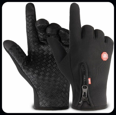 JAI SHRI Winter Gloves Nonslip Thermal Gloves for Outdoor Running Sports Motorcycle_ Riding Gloves(Black)