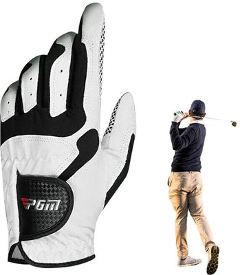 gustave Men Left Handed Golf Gloves Breathable Non Slip Sports Mittens Palm Protection Golf Gloves(White)