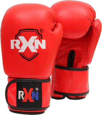 RXN Competition Boxing Gloves All Leather Red 14 oz Boxing Gloves(Red)