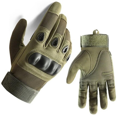 MELZRON Military Green Motorcycle Riding Gloves Full Finger, Winter Wear Riding Gloves(Green)