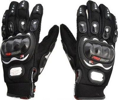 ZARRY Lone Rider Pro Biker Riding Gloves Driving Gloves(Black)