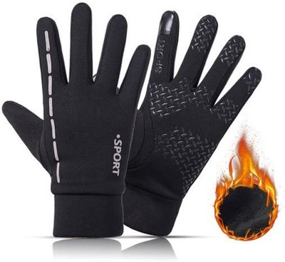 GymWar Thermal Winter Glove Liners for Texting, Cycling & Driving Driving Gloves(Black)