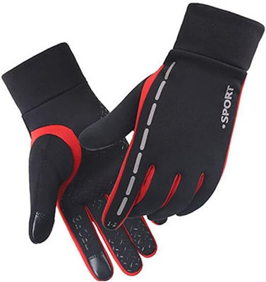 DreamPalace India Outdoor Riding Touchscreen Winter Gloves Riding Gloves(Red)