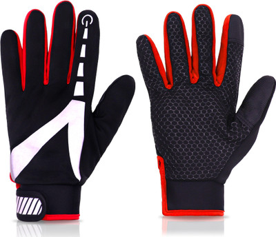 Aseenaa Unisex Gloves For Biking And Cycling, Touch Screen Bike Riding Glove, Color: Red Driving Gloves(Red)