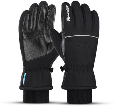 STHIRA Winter Gloves for Men Warm Riding Gloves Touch Screen Finger Anti-slip Design Riding Gloves(Black)