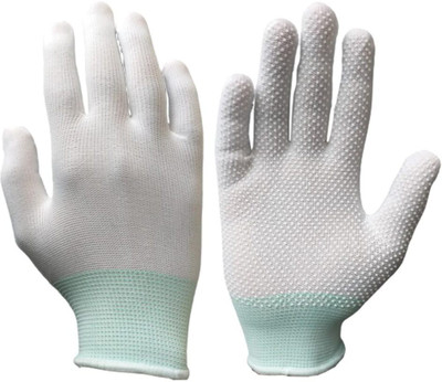 VSC Batting Gloves Tennis Ball Cricket Inner Dotted Batting Gloves Batting Gloves(White)