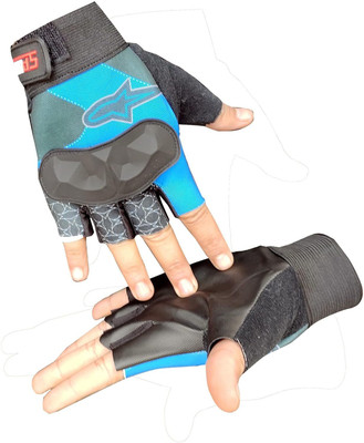 GymWar Full Finger Biking,Riding Gloves with for Men & Women Driving Gloves(Blue)