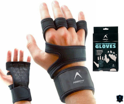 ArrowMax COBRA SPORTS, CYCLING AND GYM GLOVES WITH WRIST SUPPORT Gym & Fitness Gloves Gym & Fitness Gloves(Black)