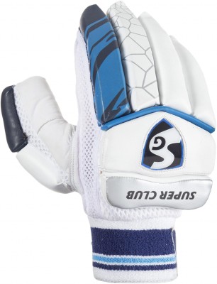 SG Super Club -( 13-15yrs) Batting Gloves(White, Blue)