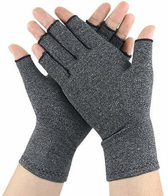 MOMISY Arthritis Gloves Women Men Hand Compression Gloves for Typing-1 Pair,Grey,Small Gym & Fitness Gloves(Grey)