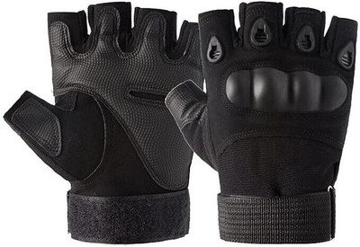 HOC Half Finger Breathable Sport Gloves for Men’s and Women’s (BLACK) Riding Gloves(Black)