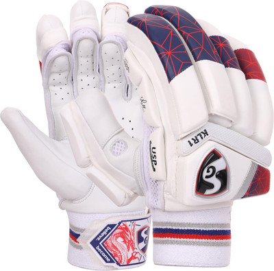 SG 303 Leather Cricket Batting Gloves Batting Gloves(White)