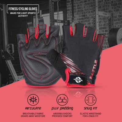 NIVIA RATTLE Gym & Fitness Gloves(Black, Red)