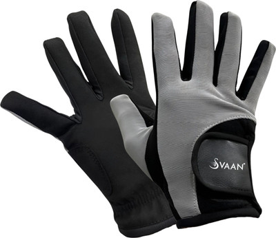 Svaan Cotton Cricket Batting Gloves for Tennis Ball Cricket, Right and Left Hand Batting Gloves(Gray, Black)