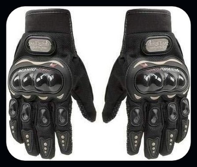 JAI SHRI Full Finger Bike Riding Motorcycle Pro Biker Gloves for Men Biker Hand Gloves_ Driving Gloves(Black)
